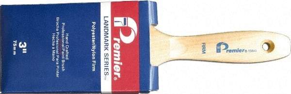Premier Paint Roller - 3" Flat Synthetic Varnish Brush - 3-1/4" Bristle Length, 7-1/2" Wood Handle - Industrial Tool & Supply