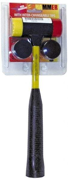 NUPLA - 1 Lb Head 1-1/2" Face Nylon Soft Face Hammer - 12-1/4" OAL, Fiberglass Handle - Industrial Tool & Supply