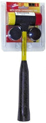 NUPLA - 1 Lb Head 1-1/2" Face Nylon Soft Face Hammer - 12-1/4" OAL, Fiberglass Handle - Industrial Tool & Supply