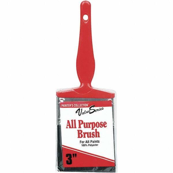 Rubberset - 3" Flat Synthetic Trim Brush - Plastic Thin Kaiser Handle - Industrial Tool & Supply