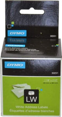 Dymo - 3-1/2" Long, White Die Cut Paper with Semi Perm. Adhesive Shipping Label - For DYMO LabelWriter Printers - Industrial Tool & Supply