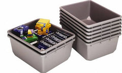 Quantum Storage - 100 Lb. Load Capacity Gray Polypropylene Tote Container - Industrial Tool & Supply