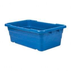 Quantum Storage - 100 Lb Load Capacity Blue Polypropylene Cross-Stack Container - Stacking, 25.1" Long x 16" Wide x 8-1/2" High - Industrial Tool & Supply