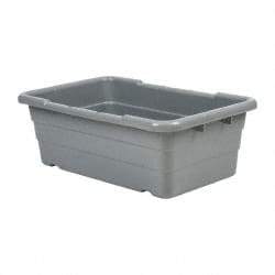 Quantum Storage - 100 Lb Load Capacity Gray Polypropylene Cross-Stack Container - Stacking, 25.1" Long x 16" Wide x 8-1/2" High - Industrial Tool & Supply