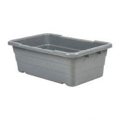 Quantum Storage - 100 Lb Load Capacity Gray Polypropylene Cross-Stack Container - Stacking, 25.1" Long x 16" Wide x 8-1/2" High - Industrial Tool & Supply