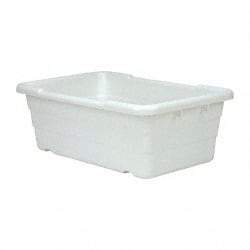 Quantum Storage - 100 Lb Load Capacity White Polypropylene Cross-Stack Container - Stacking, 25.1" Long x 16" Wide x 8-1/2" High - Industrial Tool & Supply