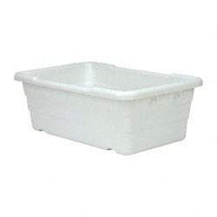 Quantum Storage - 100 Lb Load Capacity White Polypropylene Cross-Stack Container - Stacking, 25.1" Long x 16" Wide x 8-1/2" High - Industrial Tool & Supply