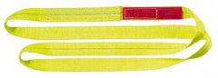 Lift-All - 4' Long x 4" Wide, 11,500 Lb Vertical Capacity, 1 Ply, Polyester Web Sling - 9,200 Lb Choker Capacity, Yellow - Industrial Tool & Supply