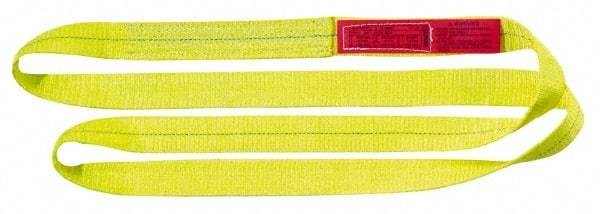 Lift-All - 16' Long x 3" Wide, 8,600 Lb Vertical Capacity, 1 Ply, Polyester Web Sling - 6,900 Lb Choker Capacity, Yellow - Industrial Tool & Supply