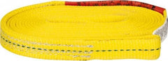 Lift-All - 10' Long x 1" Wide, 3,200 Lb Vertical Capacity, 1 Ply, Polyester Web Sling - 2,500 Lb Choker Capacity, Yellow - Industrial Tool & Supply