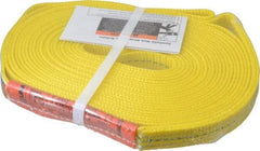 Lift-All - 20' Long x 1" Wide, 3,200 Lb Vertical Capacity, 1 Ply, Polyester Web Sling - 2,500 Lb Choker Capacity, Yellow - Industrial Tool & Supply