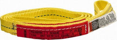 Lift-All - 4' Long x 1" Wide, 3,200 Lb Vertical Capacity, 1 Ply, Polyester Web Sling - 2,500 Lb Choker Capacity, Yellow - Industrial Tool & Supply