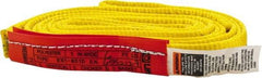 Lift-All - 6' Long x 1" Wide, 3,200 Lb Vertical Capacity, 1 Ply, Polyester Web Sling - 2,500 Lb Choker Capacity, Yellow - Industrial Tool & Supply
