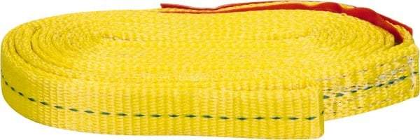 Lift-All - 8' Long x 1" Wide, 3,200 Lb Vertical Capacity, 1 Ply, Polyester Web Sling - 2,500 Lb Choker Capacity, Yellow - Industrial Tool & Supply
