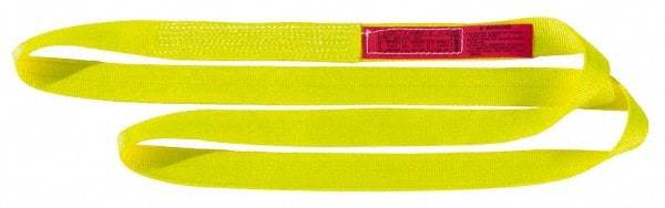 Lift-All - 16' Long x 4" Wide, 20,700 Lb Vertical Capacity, 2 Ply, Nylon Web Sling - 16,500 Lb Choker Capacity, Yellow - Industrial Tool & Supply