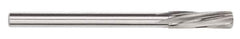 Magafor - 5.55mm Solid Carbide 6 Flute Chucking Reamer - Spiral Flute, 0.216" Straight Shank, 1-1/32" Flute Length, 3-21/32" OAL - Industrial Tool & Supply