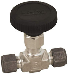 Parker - 5,000 Max psi, 1/8" Pipe, 316 Grade Stainless Steel, Inline Instrumentation Needle Valve - Compression x Compression CPI End Connections - Industrial Tool & Supply