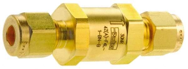 Parker - 3,000 Max psi, 3/8" Pipe, Brass Instrumentation Filter - Micro Rating 1, Viton Seal - Industrial Tool & Supply