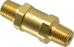 Parker - 3,000 Max psi, 1/4" Pipe, MNPT x MNPT End Connections, Brass Instrumentation Filter - Micro Rating 1, Viton Seal - Industrial Tool & Supply