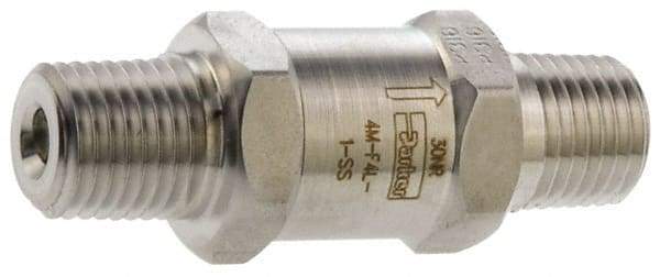 Parker - 6,000 Max psi, 3/8" Pipe, MNPT x MNPT End Connections, Stainless Steel Instrumentation Filter - Micro Rating 1, 316 Grade, Viton Seal - Industrial Tool & Supply