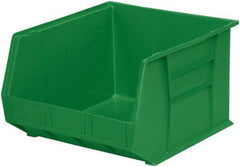 Akro-Mils - 75 Lb. Load Capacity, 18" Deep, Green Polymer Hopper Stacking Bin - 11" High x 16-1/2" Wide x 18" Long - Industrial Tool & Supply