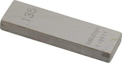 Mitutoyo - 0.135" Rectangular Steel Gage Block - Accuracy Grade 0, Includes Certificate of Inspection - Industrial Tool & Supply