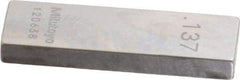 Mitutoyo - 0.137" Rectangular Steel Gage Block - Accuracy Grade 0, Includes Certificate of Inspection - Industrial Tool & Supply
