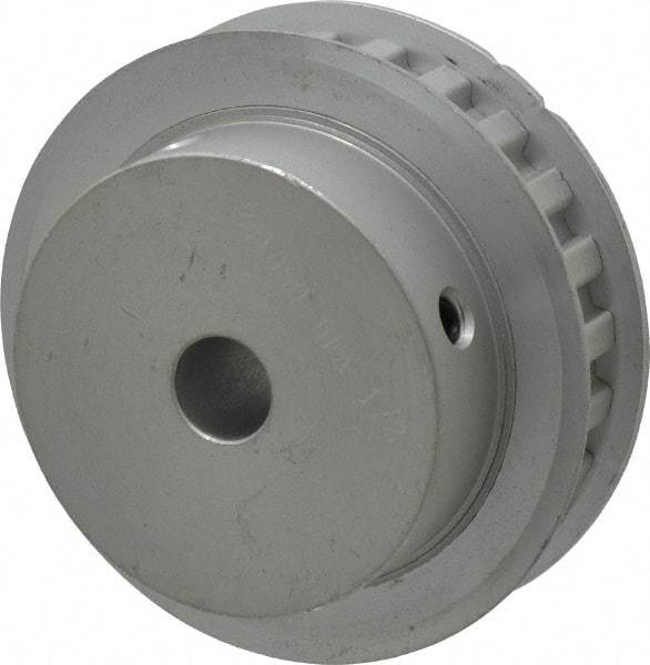 Power Drive - 24 Tooth, 1/2" Inside x 2.835" Outside Diam, Hub & Flange Timing Belt Pulley - 1/2" Belt Width, 2.865" Pitch Diam, 3/4" Face Width, Aluminum - Industrial Tool & Supply