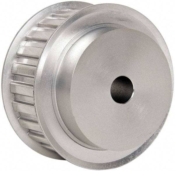 Power Drive - 24 Tooth, 1/2" Inside x 2.835" Outside Diam, Hub & Flange Timing Belt Pulley - 1" Belt Width, 2.865" Pitch Diam, 1-1/4" Face Width, Aluminum - Industrial Tool & Supply