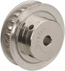 Power Drive - 24 Tooth, 1/4" Inside x 1.508" Outside Diam, Hub & Flange Timing Belt Pulley - 1/4" Belt Width, 1.528" Pitch Diam, 0.438" Face Width, Aluminum - Industrial Tool & Supply
