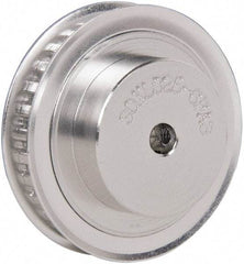 Power Drive - 30 Tooth, 1/4" Inside x 1.89" Outside Diam, Hub & Flange Timing Belt Pulley - 1/4" Belt Width, 1.91" Pitch Diam, 0.438" Face Width, Aluminum - Industrial Tool & Supply