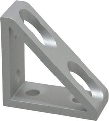 80/20 Inc. - 7/8" Wide, 2" High, Open Shelving 4 Hole Inside Corner Gusset - Aluminum, 2" Deep, Use with Series 10 & Bolt Kit 3393 - Industrial Tool & Supply