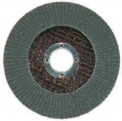 Garryson - 80 Grit, 5" Disc Diam, 7/8" Center Hole, Type 29 Zirconia Alumina Flap Disc - 12,000 Max RPM, Fiberglass Backing, Arbor Attaching System, Coated - Industrial Tool & Supply