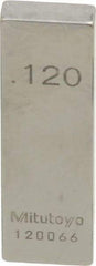 Mitutoyo - 0.12" Rectangular Steel Gage Block - Accuracy Grade 0, Includes Certificate of Inspection - Industrial Tool & Supply