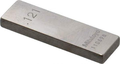 Mitutoyo - 0.121" Rectangular Steel Gage Block - Accuracy Grade 0, Includes Certificate of Inspection - Industrial Tool & Supply