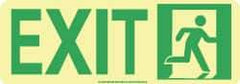 NMC - Exit, Polyester Exit Sign - 13" Wide x 4-1/2" High, Glow-in-the-Dark - Industrial Tool & Supply