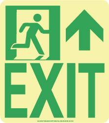 NMC - Exit, Polyester Exit Sign - 8" Wide x 9" High, Glow-in-the-Dark - Industrial Tool & Supply