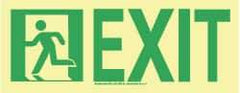 NMC - Exit, Plastic Exit Sign - 13" Wide x 4-1/2" High, Glow-in-the-Dark - Industrial Tool & Supply