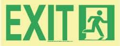 NMC - Exit, Plastic Exit Sign - 13" Wide x 4-1/2" High, Glow-in-the-Dark - Industrial Tool & Supply
