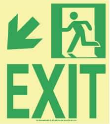 NMC - Exit, Plastic Exit Sign - 8" Wide x 9" High, Glow-in-the-Dark - Industrial Tool & Supply