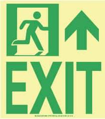NMC - Exit, Plastic Exit Sign - 8" Wide x 9" High, Glow-in-the-Dark - Industrial Tool & Supply