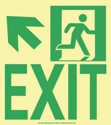 NMC - Exit, Plastic Exit Sign - 8" Wide x 9" High, Glow-in-the-Dark - Industrial Tool & Supply