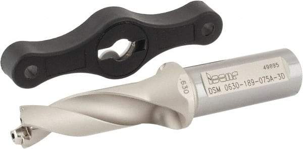 Iscar - 0.63 to 0.665" Diam, 3xD, 1.89" Max Depth, 3/4" Shank Diam, 4.57" OAL, Replaceable Tip Drill - IDK, IDM, IDN, IDP Insert, 16 Seat Size, DSM Toolholder, Series ChamDrillJet - Industrial Tool & Supply
