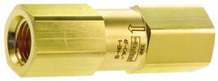 Parker - 3/4" Brass Check Valve - Inline, FNPT x FNPT, 3,000 WOG - Industrial Tool & Supply