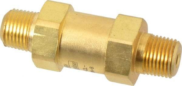 Parker - 1/8" Brass Check Valve - Inline, MNPT x MNPT, 3,000 WOG - Industrial Tool & Supply