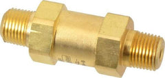 Parker - 1/8" Brass Check Valve - Inline, MNPT x MNPT, 3,000 WOG - Industrial Tool & Supply