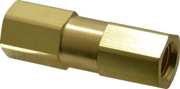 Parker - 1/4" Brass Check Valve - Inline, FNPT x FNPT, 3,000 WOG - Industrial Tool & Supply