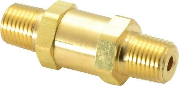 Parker - 1/4" Brass Check Valve - Inline, MNPT x MNPT, 3,000 WOG - Industrial Tool & Supply