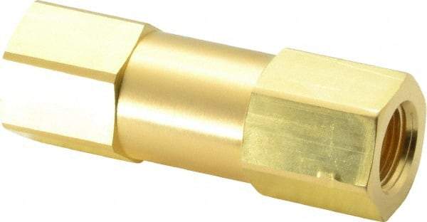 Parker - 3/8" Brass Check Valve - Inline, FNPT x FNPT, 3,000 WOG - Industrial Tool & Supply