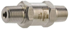 Parker - 3/8" Stainless Steel Check Valve - Inline, MNPT x MNPT, 6,000 WOG - Industrial Tool & Supply